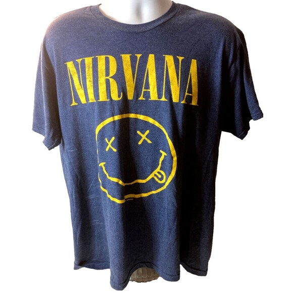 Nirvana Tee Shirt Tee Shirt Size Large.  Blue Gray In Color - Picture 1 of 5